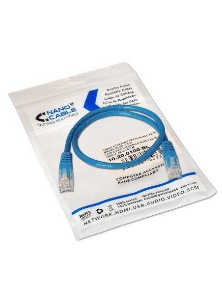 Nanocable Cable De Red Rj45 Cat.5e Utp Awg24 0.50m - Azul