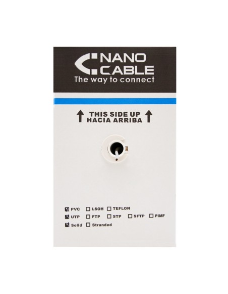 Nanocable Bobina De Cable De Red Rigido Impermeable Para Exterior Rj45 Cat.5e Utp Awg24 305m - Negro