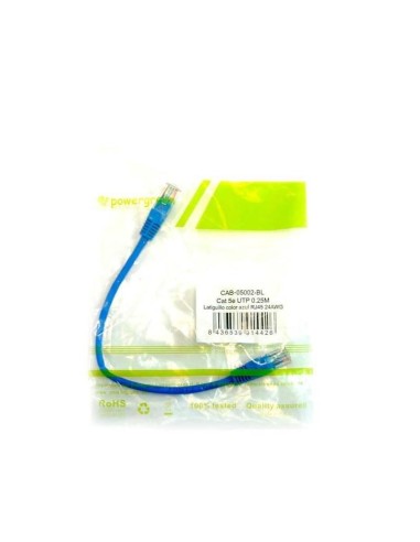 Powergreen Latiguillo Color Azul Rj45 Cat 5e Utp 0.25 Metros 0.25 M Azul