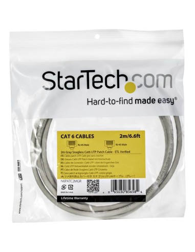 Startech Cable De Red Cat6 Utp 2m Gris n6patc2mgr