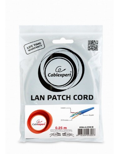 Gembird Cable De Red Utp Cat6, 0.25 M Azul