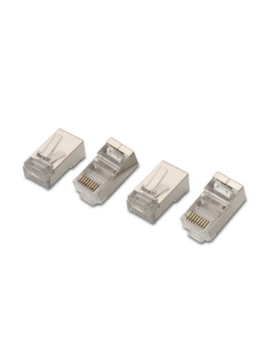 Aisens Pack De 10 Conectores Rj45 8 Hilos Ftp Cat.5e Awg24 - Plata