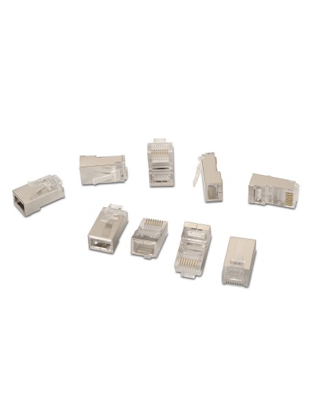 Aisens Pack De 10 Conectores Rj45 8 Hilos Ftp Cat.5e Awg24 - Plata