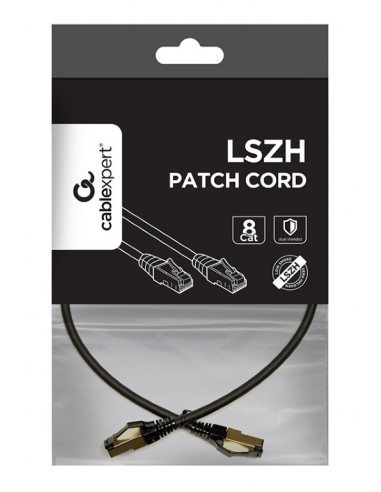 Gembird Cable De Red S/ftp Cat8 Lszh 0.25m  Negro
