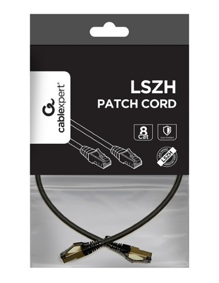 Gembird Cable De Red S/ftp Cat8 Lszh 0.25m  Negro