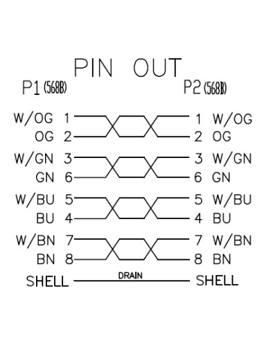 Cable Sstp Rj45 Cat.6a 0.5mts Naranja...