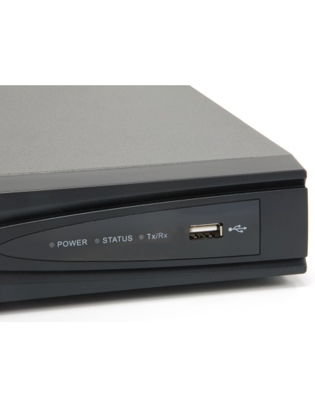Grabador De Video Level One 4 Canales 4 Puertos Red Poe H.265 Negro Nvr-0504