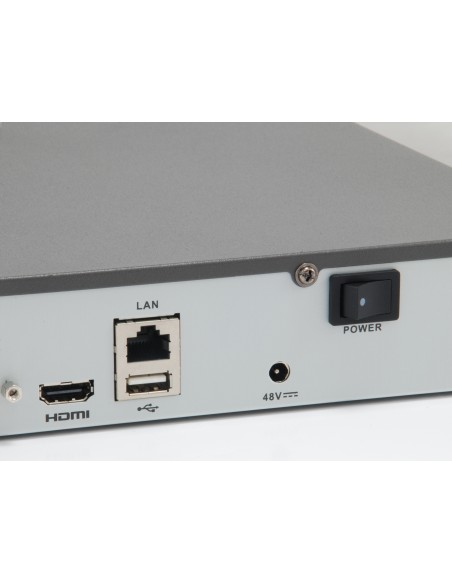 Grabador De Video Level One 4 Canales 4 Puertos Red Poe H.265 Negro Nvr-0504