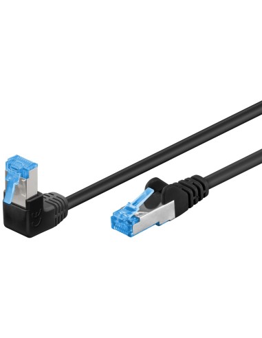 Latiguillo Cat 6a, S/ftp,  5.00 M, Negro, Lszh 1 X Conector 90º