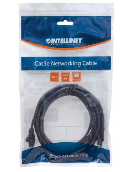 Intellinet Patchkabel Rj45 U/utp Cat5e 3.0m Hebelschutz Schw