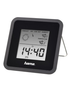 Hama  Termómetro E Higrómetro Digital, Con Reloj Y...