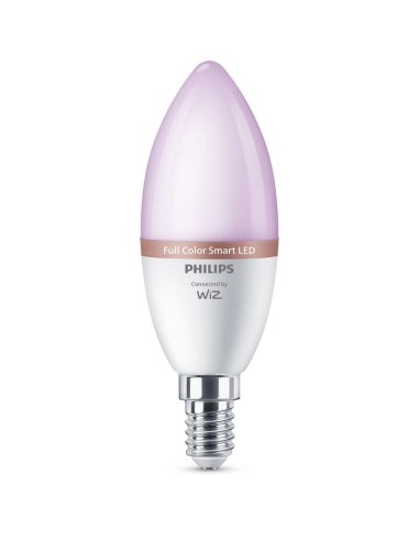 Bombilla Vela Inteligente Wifi Wiz Philips C37 E14 4.9w 470lm Rgb, Pack 3unds