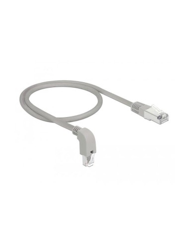 Cable Delock Rj45 Cat.6a S/ftp Gris, 50 Cm, 1 Conector Recto, 1 Conector En ángulo Hacia Abajo 85873
