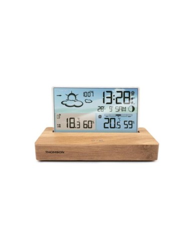 Thomson Ct600 Estacion Meteorologica  Reloj Despertador - Madera/blanco