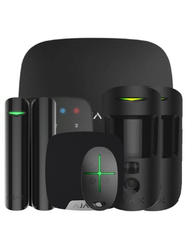 Ajax Hub2kit-dp-pro-bl1 Kit Ajax Negro. Hub 2 + 2motioncam + Doorprotect Plus + Spacecontrol + Keypad + Homesiren