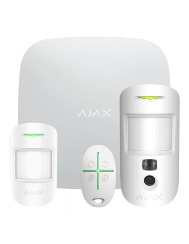 Ajax Starterkit-cam-mp-wh1 Kit Ajax Blanco. Hub 2 + Motioncam + Motionprotect + Spacecontrol