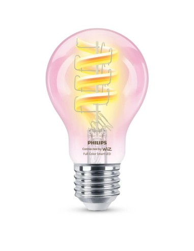 Bombilla Wiz Philips Smart Wifi Filament Clear A60 E27 6.3w 470lm Rgb