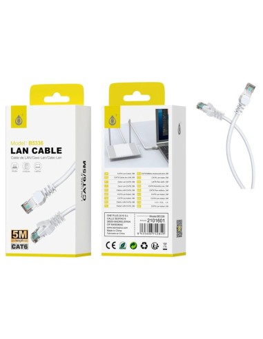Cable Jc B5336 Blanco De Red Lan Cat6, 5m