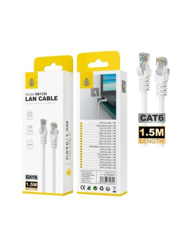 Cable Jc Nb1330 Blanco De Red Lan Cat6, 1.5m