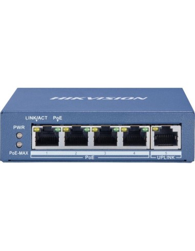 Hikvision Switch Poe 4 Puertos Gigabit No Gestionable Ds-3e0505p-e/m