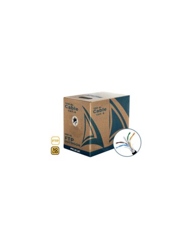 Bobina De Cable De Red Exterior Cca Sólido En Caja Ftp Cat. 6 100 Metros