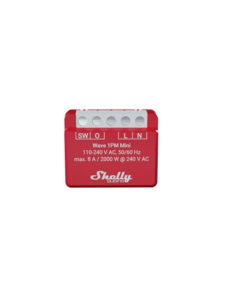 Shelly Qubino Wave 1pm Mini Interruptor Inteligente Rojo