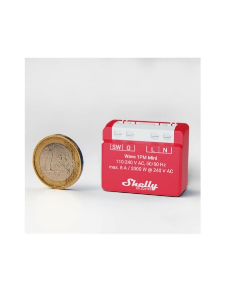Shelly Qubino Wave 1pm Mini Interruptor Inteligente Rojo