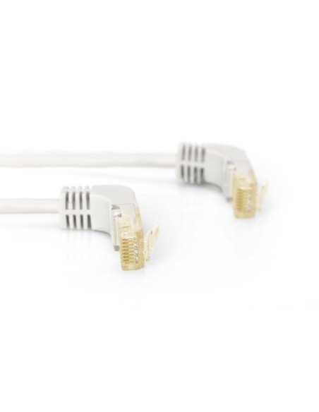 Cat 6a S/ftp Patch Cord 90 Deg Cabl Plug Cu Lszh Awg 26/7 3 M Grey
