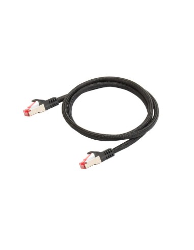 Cable Python  De Red Cat.6 Con Trenzado Negro 0,5m