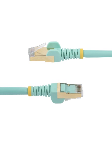 Startech.com Cable De 1,5m De Red Ethernet Cat6a Aqua Sin Enganches Con Alambre De Cobre, 1,5 M, Cat6a, U/ftp (stp), Rj-45, R...
