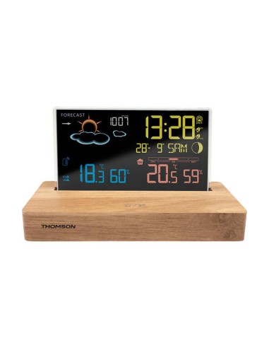 Thomson Ct610 Estacion Meteorologica Reloj Despertador - Madera/negro