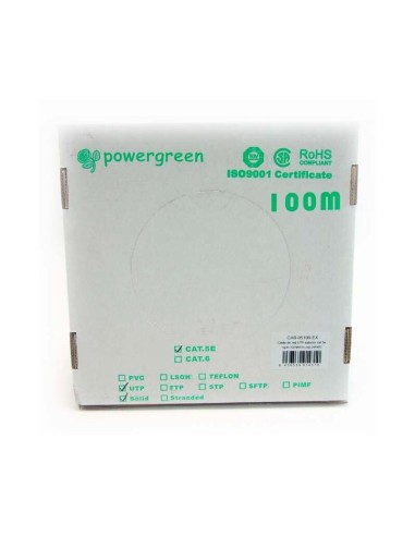 Powergreen Bobina De Cable Cat 5e Utp 100...