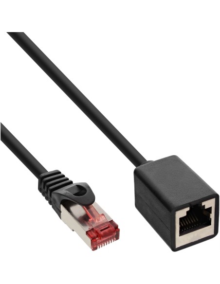 Extensión De Cable De Red Inline S/ftp Pimf Cat.6 250mhz Cobre Libre De Halógenos Negro 1m