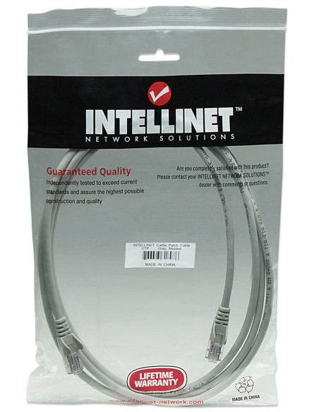 Intellinet Patchkabel Rj45 U/utp Cat5e 1.0m Hebelschutz Grau