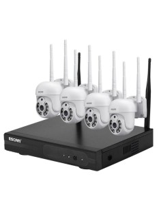 Kit Videovigilancia Ip Escam Wnk714 Wifi 3mp 4 Cámaras...