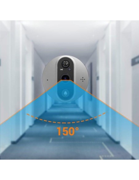 Mirilla  Escam C89 Visión Nocturna Pir Audio Bidireccional Plata  Digital