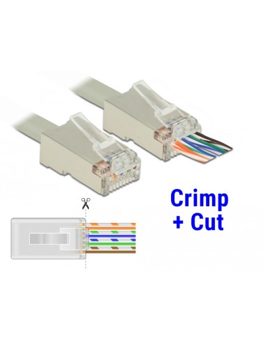 Delock Crimpado Y Corte Rj45 Macho Cat.6 Stp,...