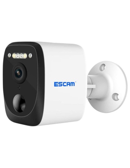 Cámara De Seguridad Ip Escam Qf370 3mp Visión Nocturna A Color Wifi Panel Solar Blanco