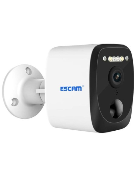 Cámara De Seguridad Ip Escam Qf370 3mp Visión Nocturna A Color Wifi Panel Solar Blanco