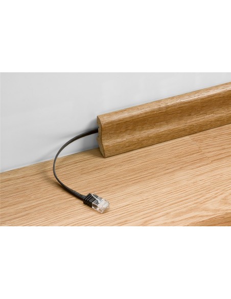 Latiguillo Cat 6, U-ftp,  0.25 M, Negro, Plano Cu-pvc